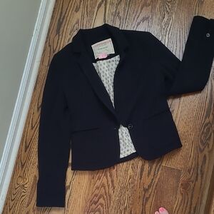 Anthropologie Cartonnier Black Schoolboy Blazer Size 4
